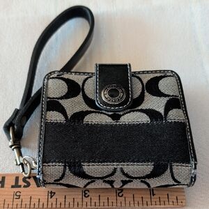 Coach Monogram Black and Gray Wristlet